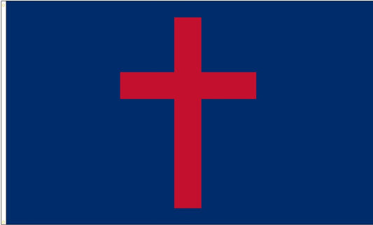 Christian Flag Large Cross Appliqued