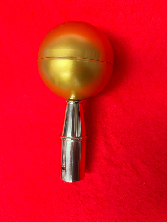 Ball, Gold, 3 in Alumuminum with Ferrule, Gold Tone.
