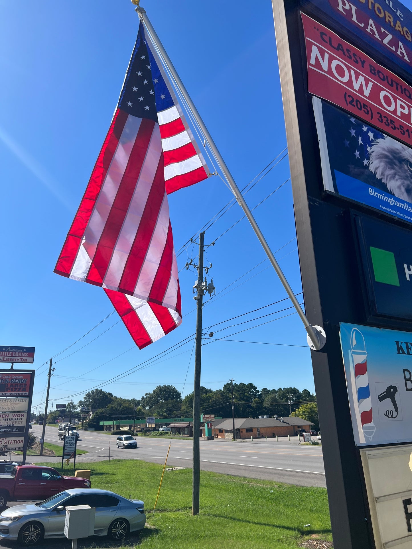 Flagpole Kit, 12 ft Patio wall mount  (outrigger)