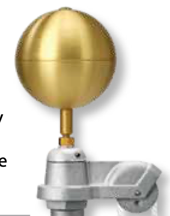 Ball, Gold Anodized Aluminum 3" Ball Long Shaft, Eder