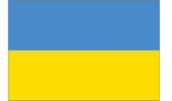 Ukraine Flag, Nylon, Sewn, Header and grommet