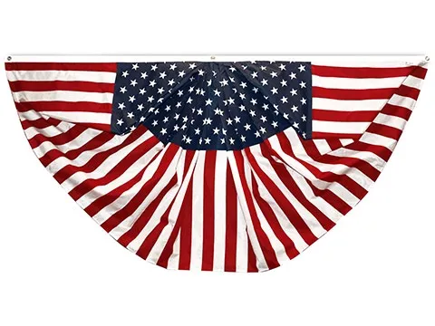 Banner Patriotic, Americana, 3ft x 6ft Endura-Poly Pleated Fan-Fully Printed