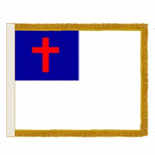 Christian Flag,Valley Forge 3'x5' Crown PH with fringe