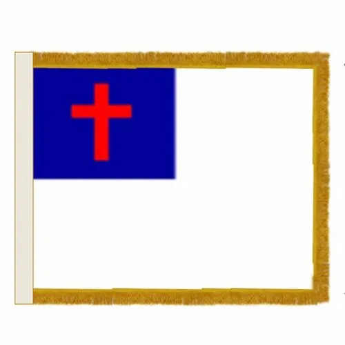 Christian Flag, 3'x5' Crown PH with fringe