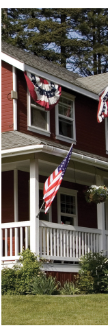 Banner Patriotic Full Fan , 5 stripes with Stars 3’x6’