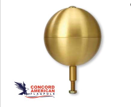 Gold Anodized Flagpole Ball 6" Heavy Duty