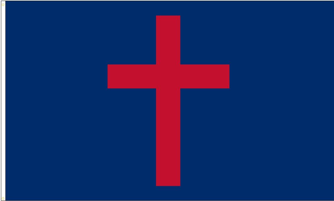 Christian Flag Large Cross Appliqued