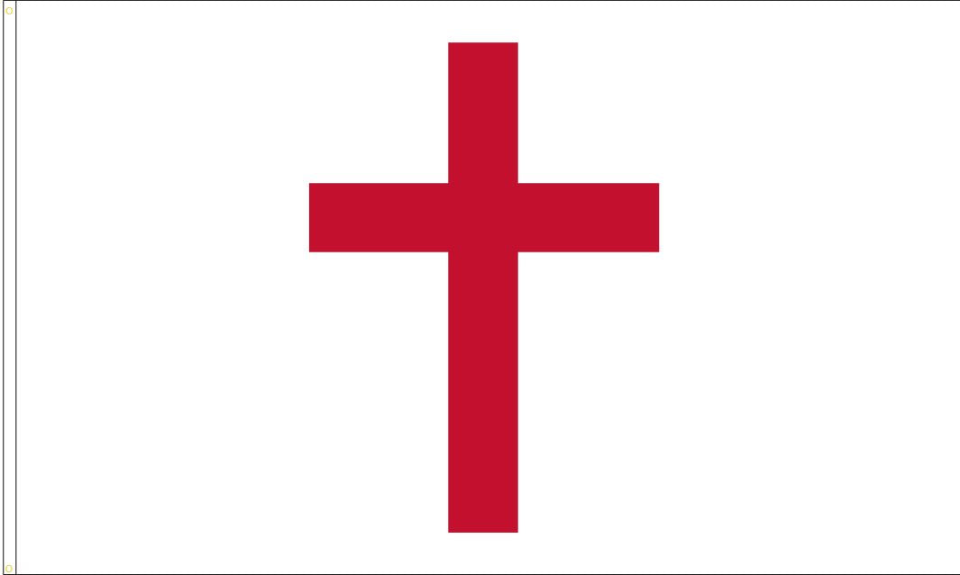 Christian Flag Large Cross Appliqued
