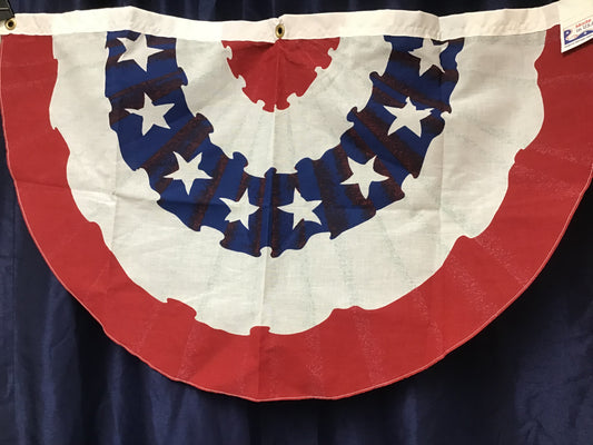 18"x36" US Flag Banner, Cotton Illusion Fan, Printed