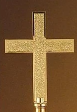7 1/2 Annin Passion Metal Church Cross, Oak pole topper