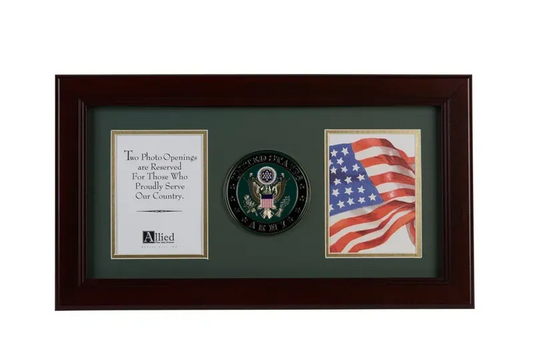 Army Medallion Double Picture Frame