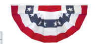 Banner Patriotic Full Fan , 5 stripes with Stars 3’x6’