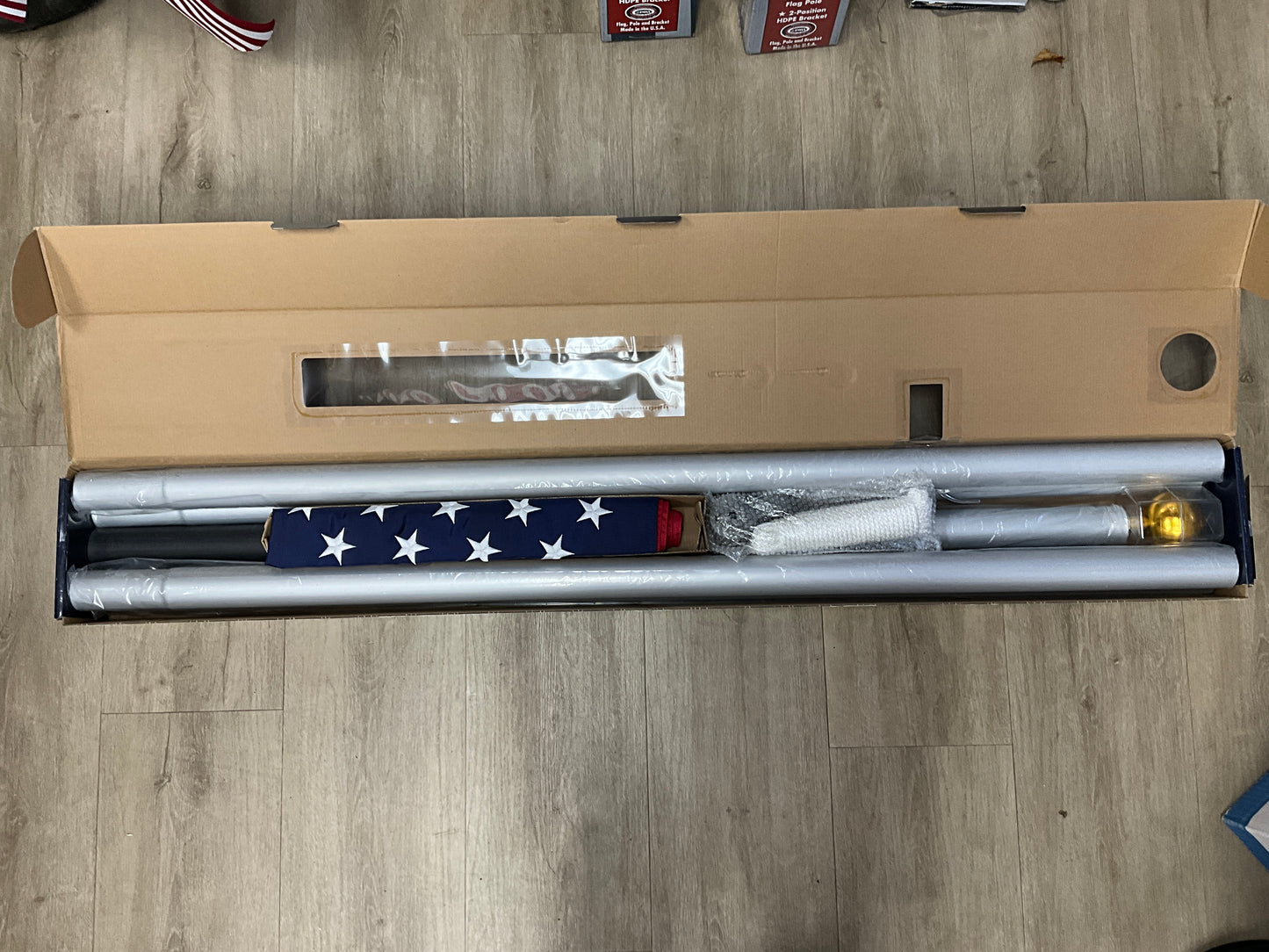 Flagpole set, 20 ft, 2” complete set with flag