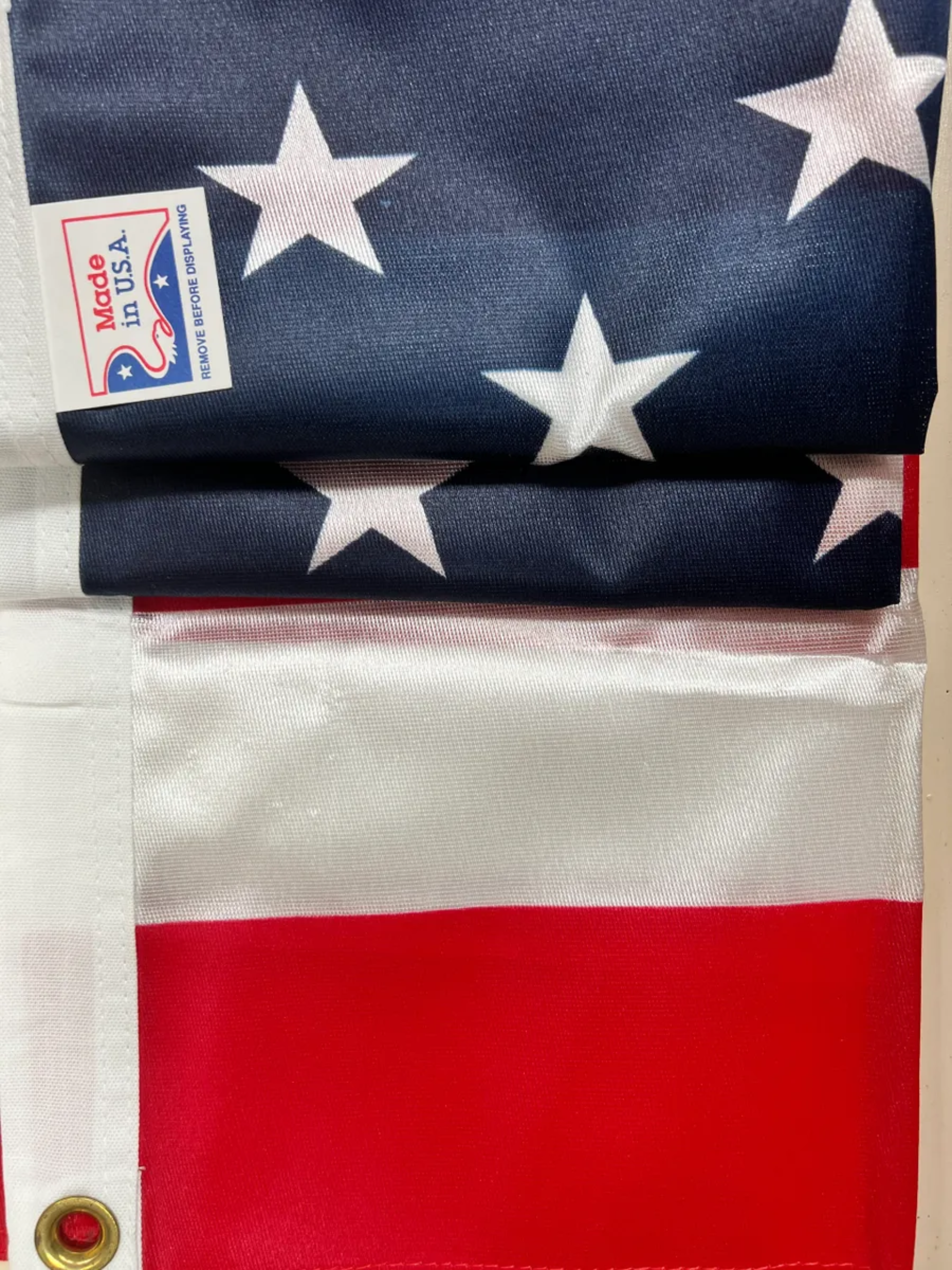 Flag Header American/US 5'x8' Mega Tuff, Fully Printed, White Header, Grommets ...