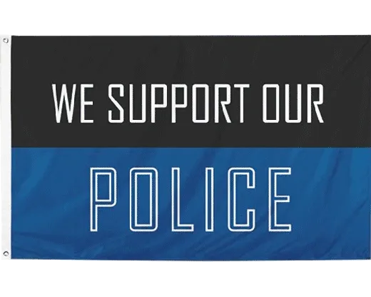 Police, 3'x5' Valley Forge, We Support our Police Flag
